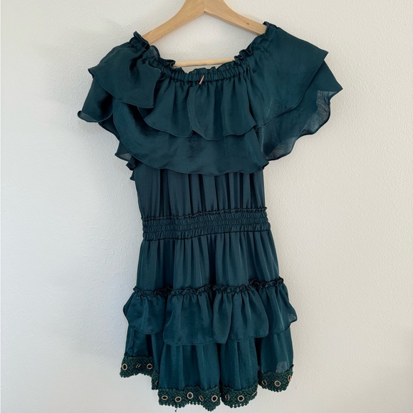 Misa Los Angelos Jules Dress | stunning emerald color - Picture 10 of 11